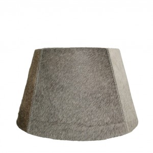 Stínidlo na lampu z hovězí kůže - šedo hnědá - 20*30* h 18,5cm