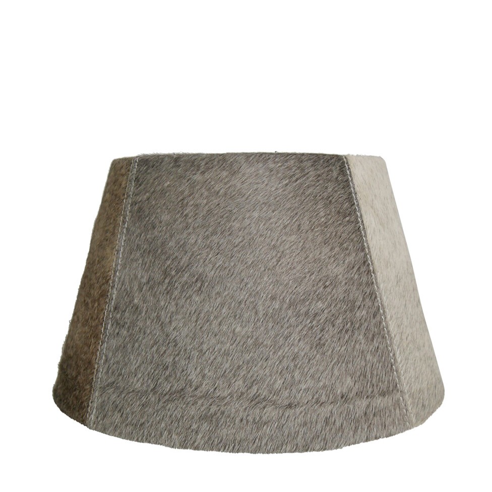 Stínidlo na lampu z hovězí kůže - šedo hnědá - 20*30* h 18,5cm Mars & More