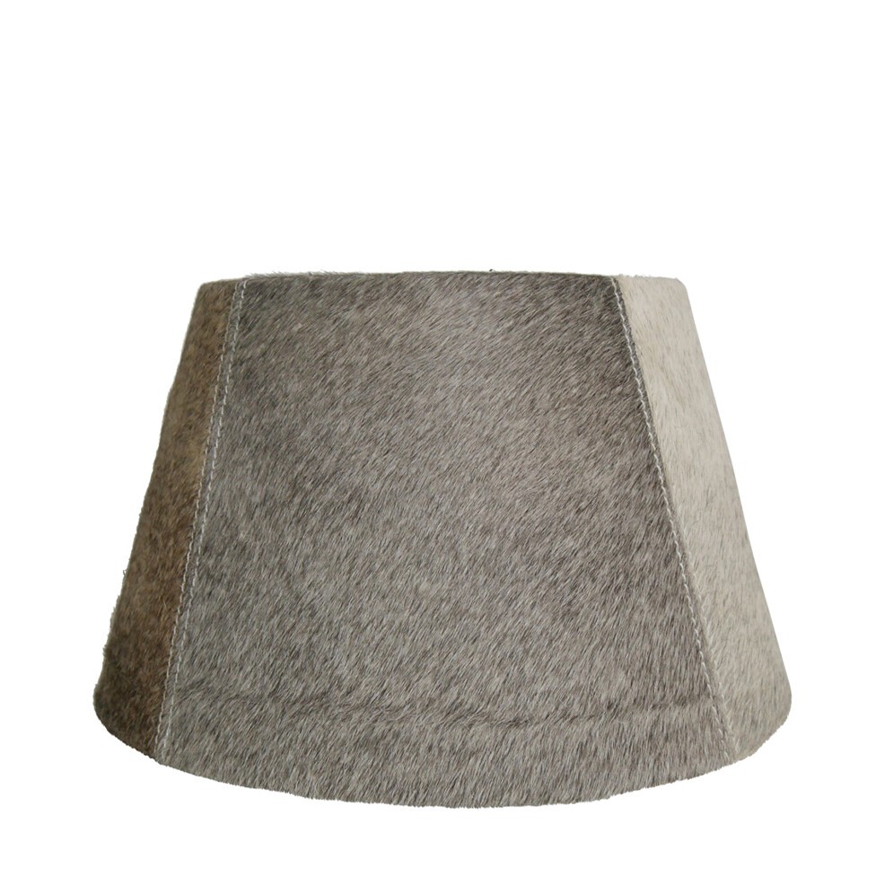 Stínidlo na lampu z hovězí kůže - šedo hnědá - 20*30* h 18,5cm