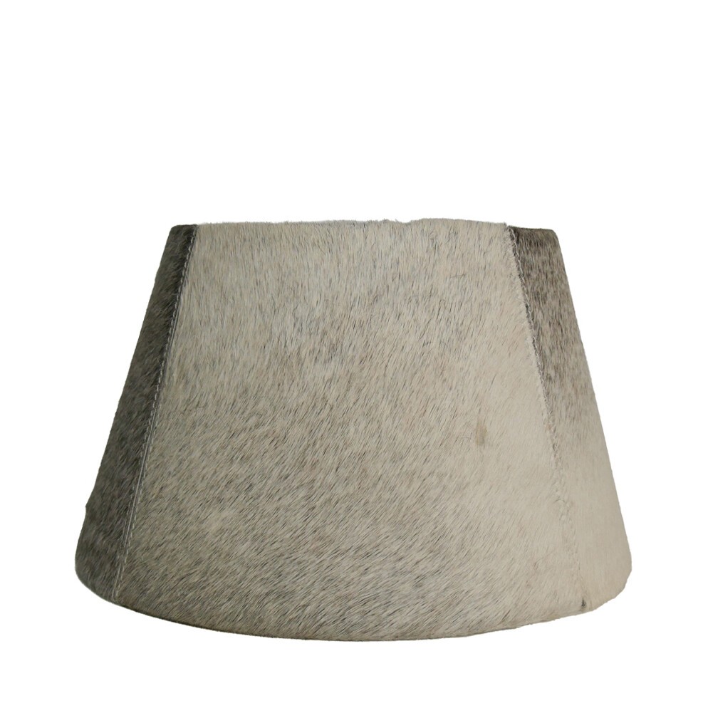 Stínidlo na lampu z hovězí kůže - šedo hnědá - 20*30* h 18,5cm