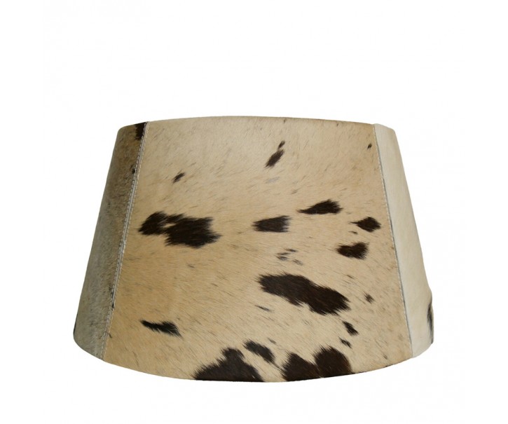 Hnědo bílo černé stínidlo na lampu z hovězí kůže 40 cm - 40*30*22,5 cm