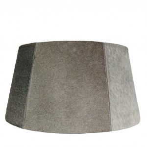 Šedé stínidlo na lampu z hovězí kůže 50 cm - 40*50* h 26 cm