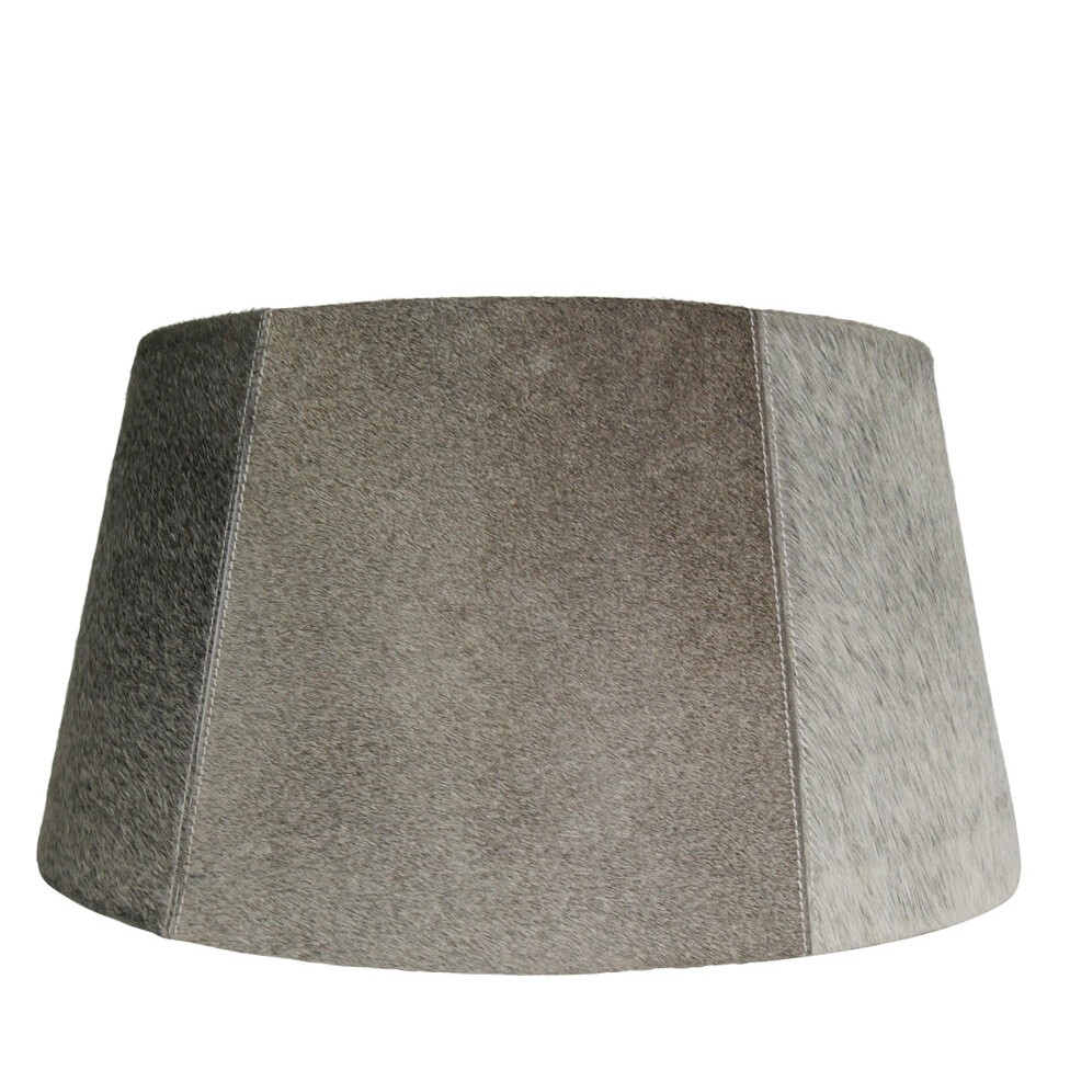 Šedé stínidlo na lampu z hovězí kůže 50 cm - 40*50* h 26 cm