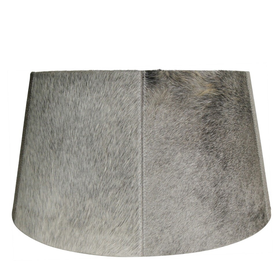 Šedé stínidlo na lampu z hovězí kůže 50 cm - 40*50* h 26 cm