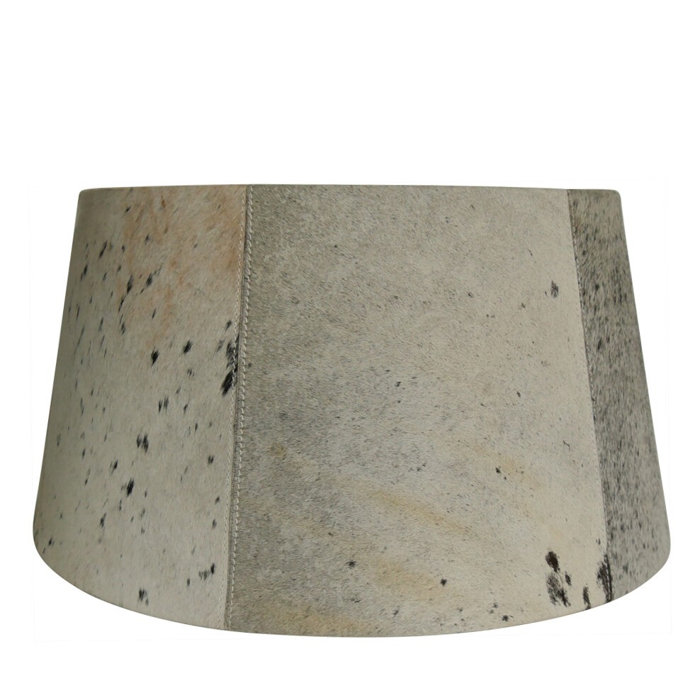 Šedo černé stínidlo na lampu z hovězí kůže 50 cm - 40*50* h 26 cm
