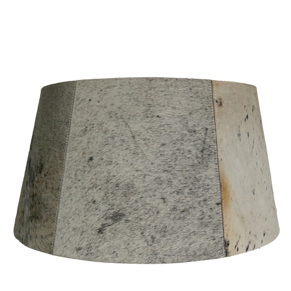 Šedo černé stínidlo na lampu z hovězí kůže 50 cm - 40*50* h 26 cm