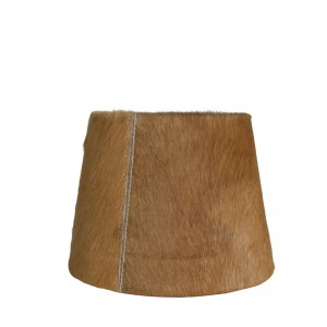 Světle hnědé stínidlo na lampu z hovězí kůže - Ø 20 * Ø 15*15cm