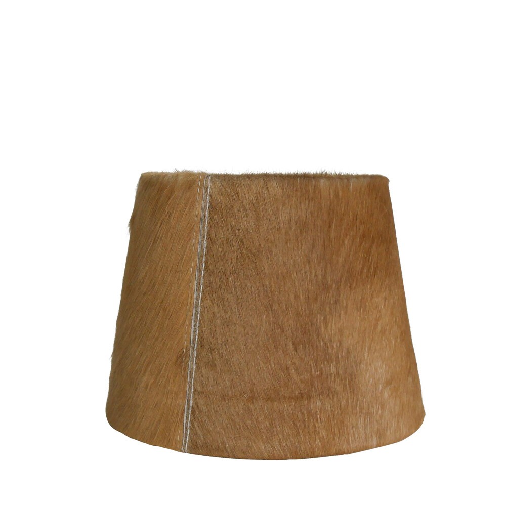 Světle hnědé stínidlo na lampu z hovězí kůže - Ø 20 * Ø 15*15cm