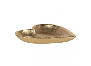Zlatý dekorativní talíř z hliníku ve tvaru srdce M - 17*17*2 cm