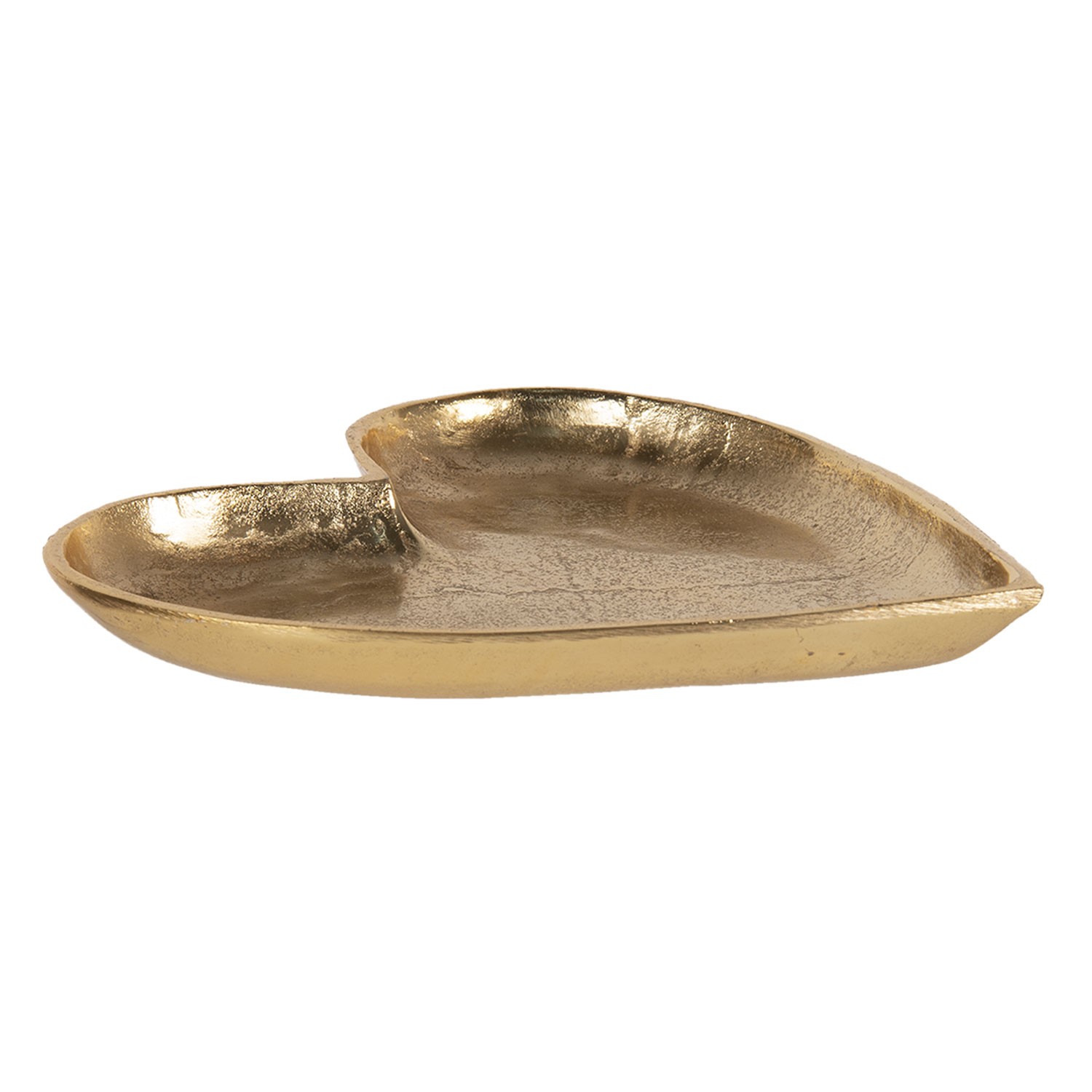 Zlatý dekorativní talíř z hliníku ve tvaru srdce L - 25*24*3 cm 6AL0053