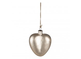 Stříbrno zlatá vánoční ozdoba ve tvaru srdce - 20*9*25 cm