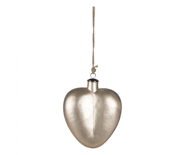 Stříbrno zlatá vánoční ozdoba ve tvaru srdce - 20*9*25 cm