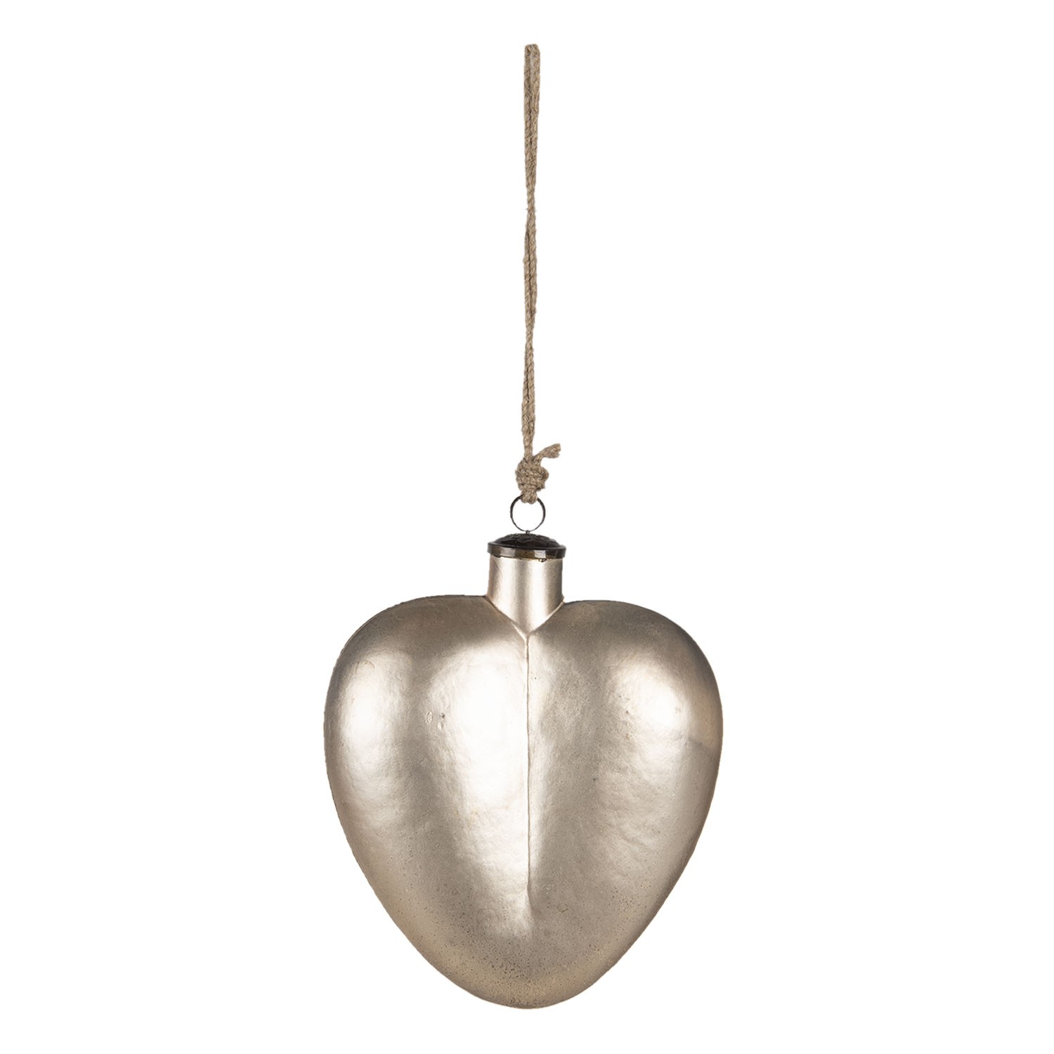 Stříbrno zlatá vánoční ozdoba ve tvaru srdce - 20*9*25 cm 6GL3119