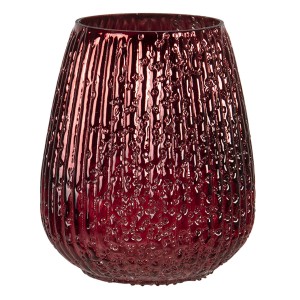 Červený bublinkový skleněný svícen Bubble L - Ø 13*13 cm