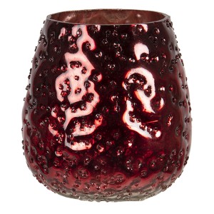Červený bublinkový skleněný svícen Bubble S - Ø 9*10 cm