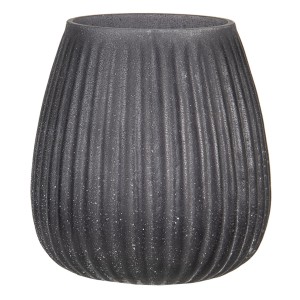 Šedý zaoblený skleněný svícen Varhan - Ø 9*10 cm