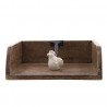 Dřevěný držák na ubrousky s bílou keramickou ozdobou - 20*18*6 cm Barva: hnědáMateriál: dřevoHmotnost: 0,5 kg