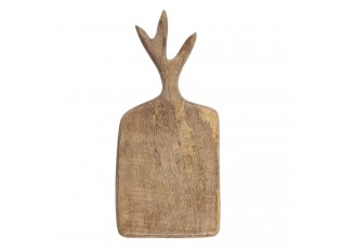 Hnědé dřevěné prkénko s úchopem ve tvaru parohů - 25*12*2 cm