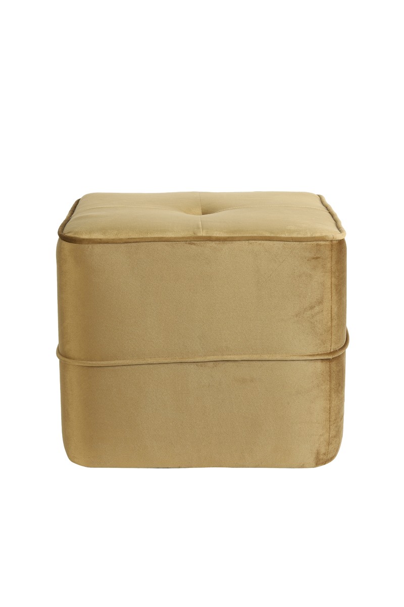Karamelový sametový puf Kiki – 40*40*35cm