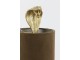 Zlatá stolní lampa va tvaru hada Snake s karamelovým stínidlem - 27*25*68cm / E27