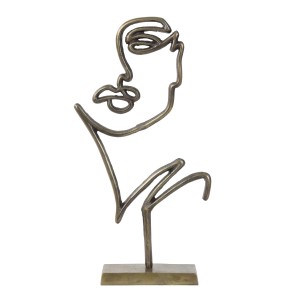 Bronzová stolní dekorace ve tvaru obličeje Face antique bronze - 48*26*8 cm