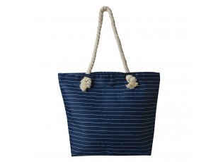 Modro bílá proužkovaná plážová taška - 45*35 cm