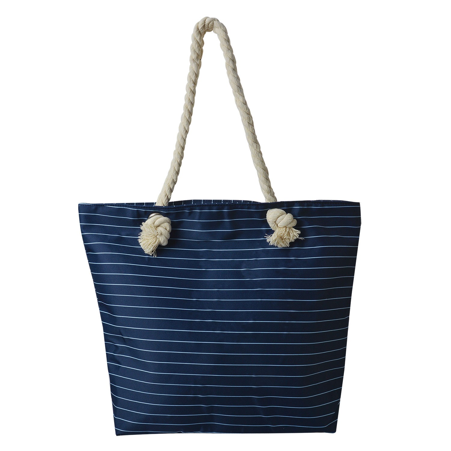 Modro bílá proužkovaná plážová taška - 45*35 cm Clayre & Eef