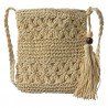 Světle hnědá drhaná taška s korálky - 18*22 cm Barva: přírodníMateriál: PolyesterHmotnost: 0,222 kg