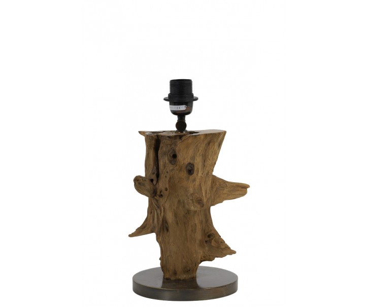 Hnědá dřevěná základna k lampě Sapri natural - Ø 18*30-40 cm / E27
