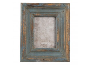 Šedo modro hnědý dřevěný fotorámeček - 30*3*25 cm / 18*24 cm