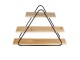 Nástěnný kovový stojan s 3 dřevěnými policemi Triangle - 70*15*50 cm