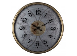 Nástěnné hodiny Michele s mapou světa - Ø 80*10 cm / 1*AA