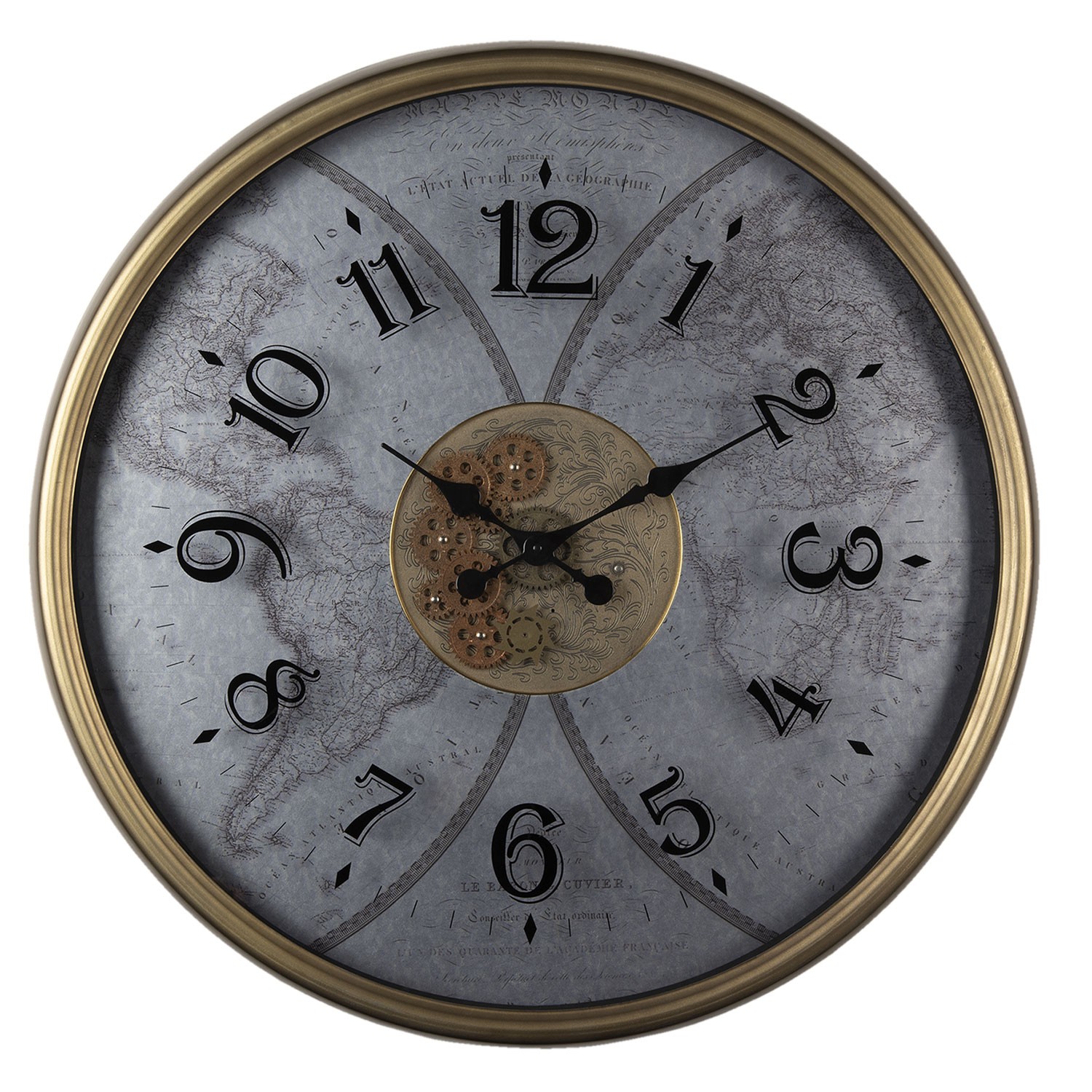 Nástěnné hodiny Michele s mapou světa - Ø 80*10 cm / 1*AA Clayre & Eef