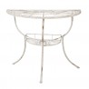 Bílý kovový zdobený nástěnný stůl Colette - 90*48*76 cm Barva: bílá, patina, odřeninyMateriál: kovHmotnost: 5 kg