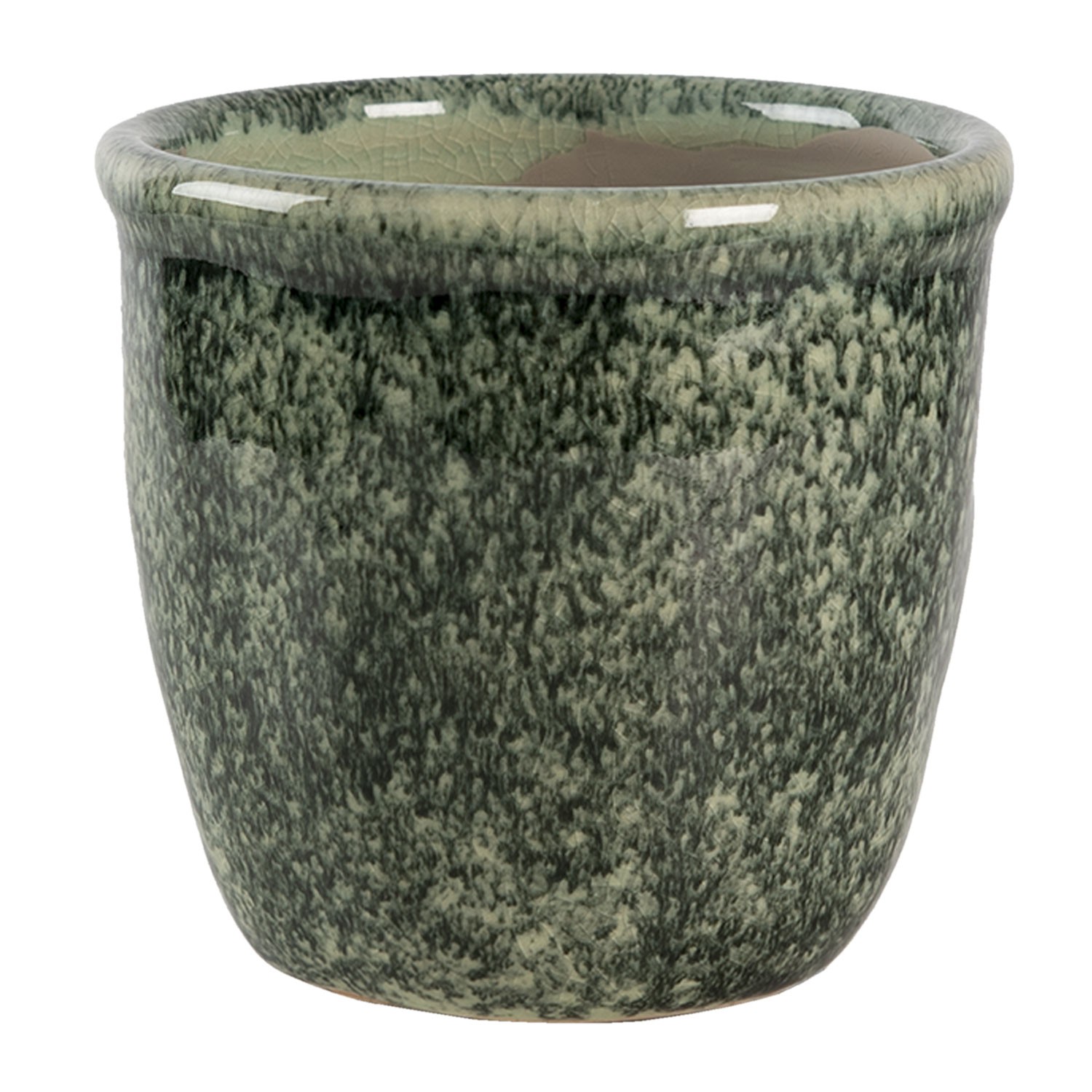 Šedo - zelený mramorovaný obal na květináč S  - Ø 11*10 cm Clayre & Eef