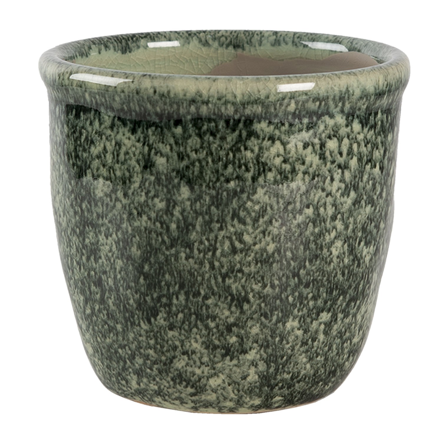 Šedo zelený mramorovaný obal na květináč S - Ø 11*10 cm