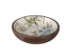 Hnědá dřevěná dekorativní miska s malbou Elis - Ø 24*4 cm