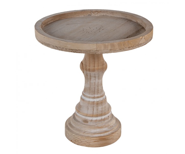 Světle hnědý dřevěný dekorativní stolík Gemma - Ø 27*25 cm