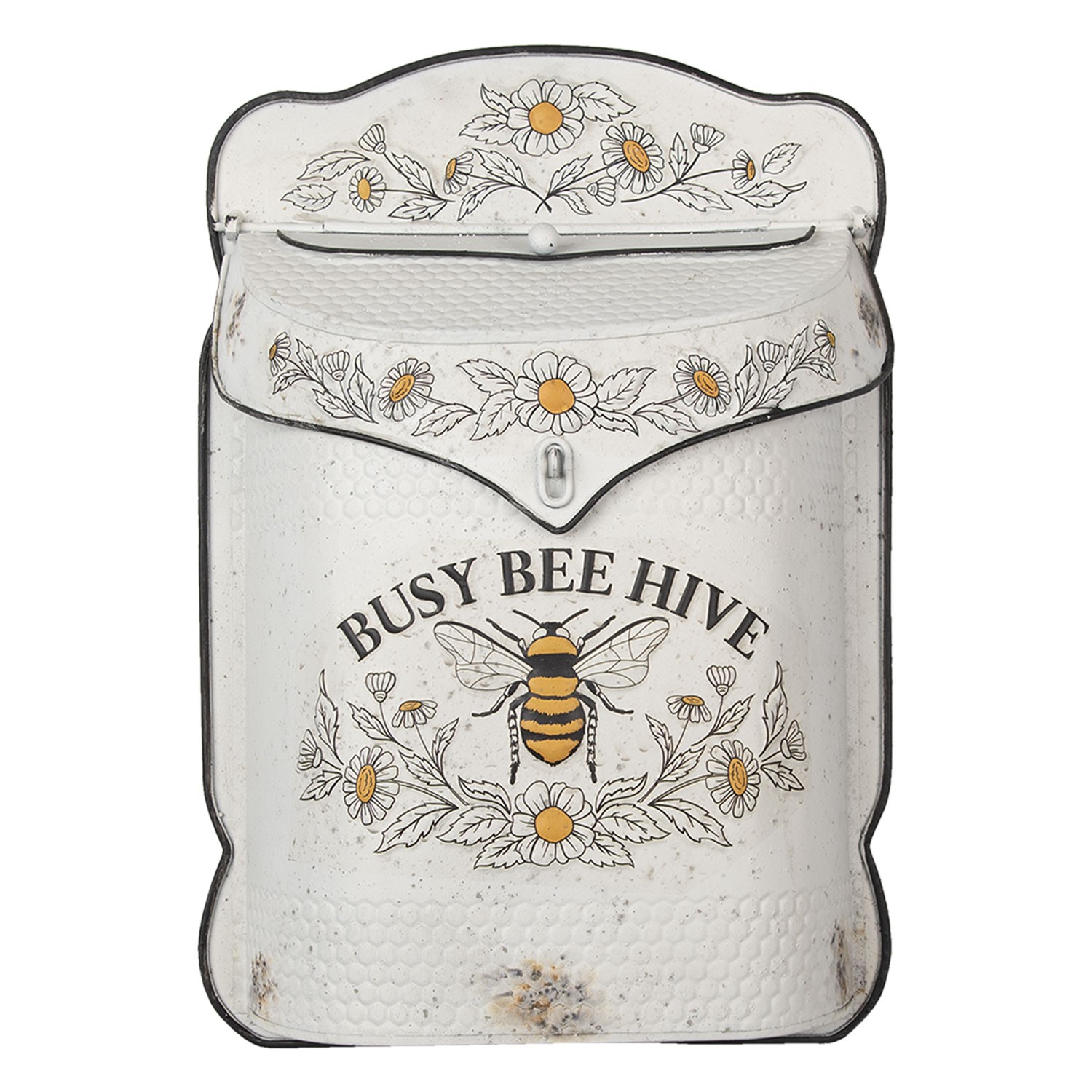 Krémová retro poštovní schránka s včelou Bee Hive - 27*8*39 cm Clayre & Eef