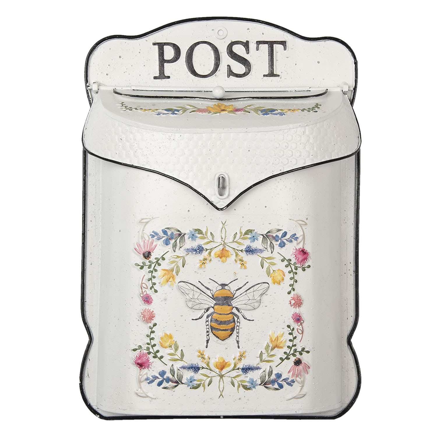 Krémová retro poštovní schránka s včelkou Bee Post - 27*8*39 cm Clayre & Eef