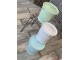 Mintový smaltovaný kyblík s puntíky a víkem Mint dot - Ø26*30cm - 10L