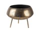 Zlatý kovový stolek s patinou na květiny - Ø 35*68 cm