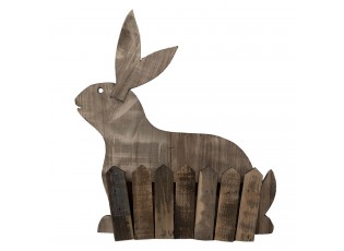 Hnědý dřevěný držák na květiny v motivu králíka - 31*12*36 cm