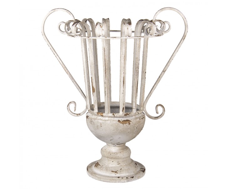 Bílá kovová dekorativní váza Antik - 42*30*48 cm