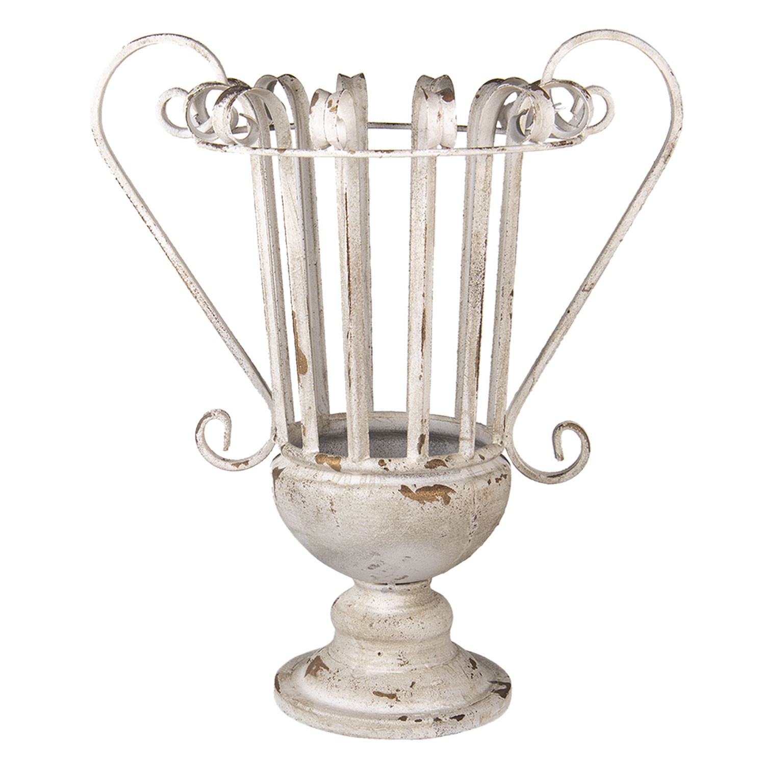 Bílá kovová dekorativní váza Antik - 42*30*48 cm Clayre & Eef