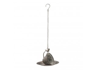 Závěsné dekorativní kovové krmítko pro ptáčky - Ø 21*25/57 cm