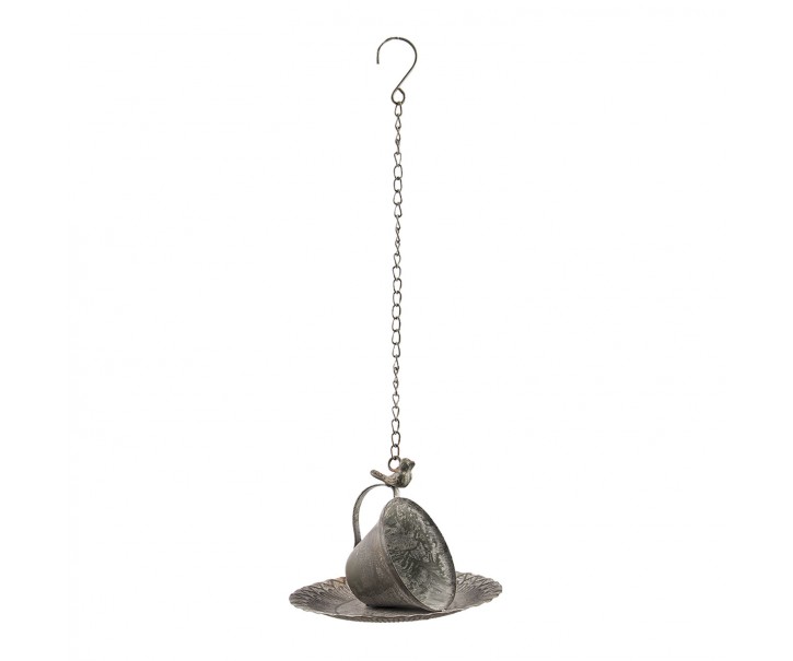 Závěsné dekorativní kovové krmítko pro ptáčky - Ø 21*25/57 cm