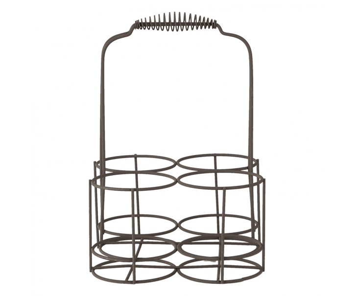 Kovový retro stojan na 4 láhve - 18*18*10/26 cm