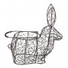 Drátěný dekorativní košík ve tvaru králíka - 26*13*28 cm Barva: černáMateriál: kovHmotnost: 0,777 kg