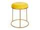 Zlatá kovová stolička se žlutým sametovým podsedákem - Ø 42*48 cm
